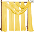 4 Panels Wedding Arch Draping Fabric 28" x 20Ft Curtain Backdrop Wedding Arch Drapes Chiffon Fabric Drape Sheer for Nuptials Party Baby Shower Ceremony Arbor Drapery Reception Ceiling Decor(Yellow)