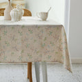 YiHomer Pastoral Rectangle Tablecloth - 52 x 70 Inch - Beige Linen Table Cloth - Washable Table Cover with Wrinkle Resistant for Restaurant, Picnic, Bistro, Indoor and Outdoor Dining, Gardenia