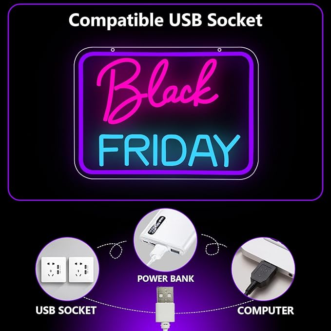 LED Business Neon Sign, Led Neon Light Signs for Store Shop Malls Bright Advertisement Sign for Wall Decor Window Dimmable USB Powered(14.6" × 10.6")