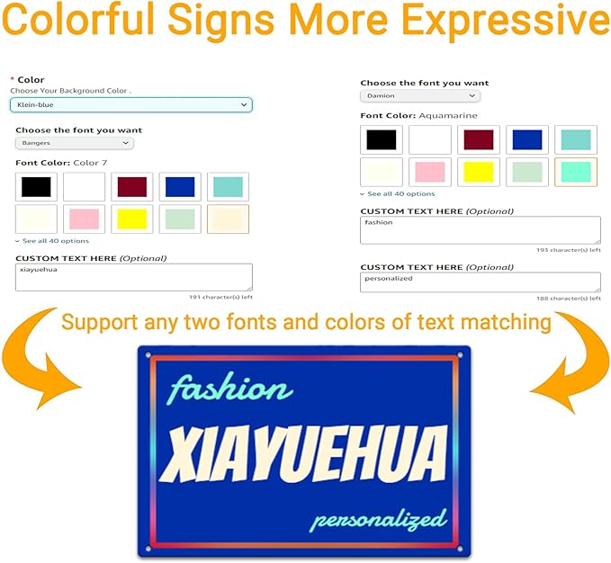 Custom Signs Outdoor Metal Sign - 12 x 8 Customized Personalized Aluminum Signs for Office, Home, Business, Decor, Custom Road Signs, Rust-Proof Sign (Colorful Text Box)