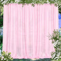 PARTISKY 10x7ft Pink Chiffon Backdrop Curtains, Wrinkle-Free Sheer Fabric Photo Drapes for Wedding Ceremony Arch Birthday Baby Shower Photography Stage Decor 5x7ft, 2 Panel
