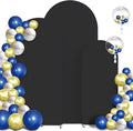 Spandex Anti Wrinkle Arch Backdrop Cover - High Elastic Fitted Arch Stand Cover Set of 3, Black Round Top Chiara Backdrop For Wedding Birthday Party Garden Decor 6Ft, 6.6Ft, 7.2Ft