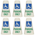 SmartSign 6-Pack "Handicapped Parking Only" Reflective Cone Message Sleeve Collar with Symbol, 360-Degree Visibility, Non-Adhesive Vinyl Signs for Traffic Safety Cones, 3-Side Print [Cone Not Included]
