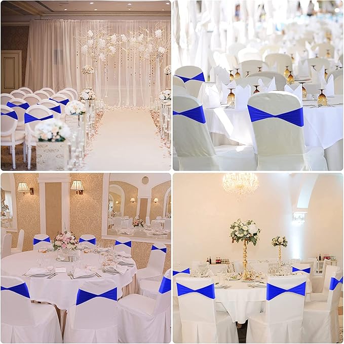 VDS Pack of 300 PCS | Pink | Spandex Chair Sashes Bows Without Buckle | Stretch Elastic Banquet Universal Folding Chair Band Tie with for Wedding Party Conference Celebration Event Decoration