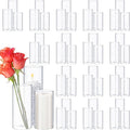 48 Pcs Thin Glass Cylinder Vases 2.5''/3.3'' Diameter 2mm Wall Thickness Clear Flowers Vase Hurricane Floating Candles Holders for Table Centerpieces Wedding Decor (3.3'' X 5.9'',7.9'',9.8'')
