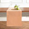 Solino Home Cotton Linen Table Runner 60 Inches - Peach Bloom Hemstitch Table Runner 14 x 60 Inch Ideal for Dresser and Coffee Tables