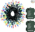 Christmas Lights 50 LED String Lights Battery Operated Clear Mini Lights18ft with Timer for Thanksgiving Day Wreath Christmas Tree Indoor Outdoor Decoration, Waterproof, Multicolor 2Pack