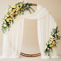 Wedding Arch Draping Fabric 29" x 19Ft Sheer Drapes for Backdrop Wedding Ceremony Reception Ceiling Decor Curtain Baby Bridal Shower Decoration (Ivory, 3 Panels)