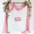 Wedding Arch Draping Fabric 3 Panels 28.7" x 20FT Blush Pink Sheer Chiffon Backdrop Drapes for Wedding Ceremony Birthday Party Bridal Shower Outdoor Decoration