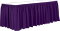 Ultimate Textile Pleat Polyester Fabric Table Skirt - Machine Washable Flame Resistant with Clips for Events, Weddings & Trade Shows, Cut & Sewn in Paterson, NJ - Plum, 17' Shirred Pleat