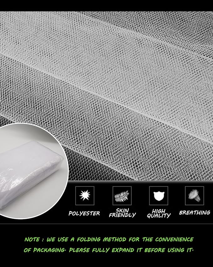 White Tulle Fabric 108" x 10 Yards for Wedding Decoration Pew Bows Christmas Gift Wrapping Ceiling Draping Baby Shower Birthday Party Reception DIY Craft Supplies