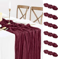 6 Pack Burgundy Table Runner Cheesecloth Gauze Red Table Runner 35x120 Inch Rustic Boho Cheese Cloth Sheer Runner for Wedding Baby Shower Bridal Shower Birthday Party Christmas Decorations