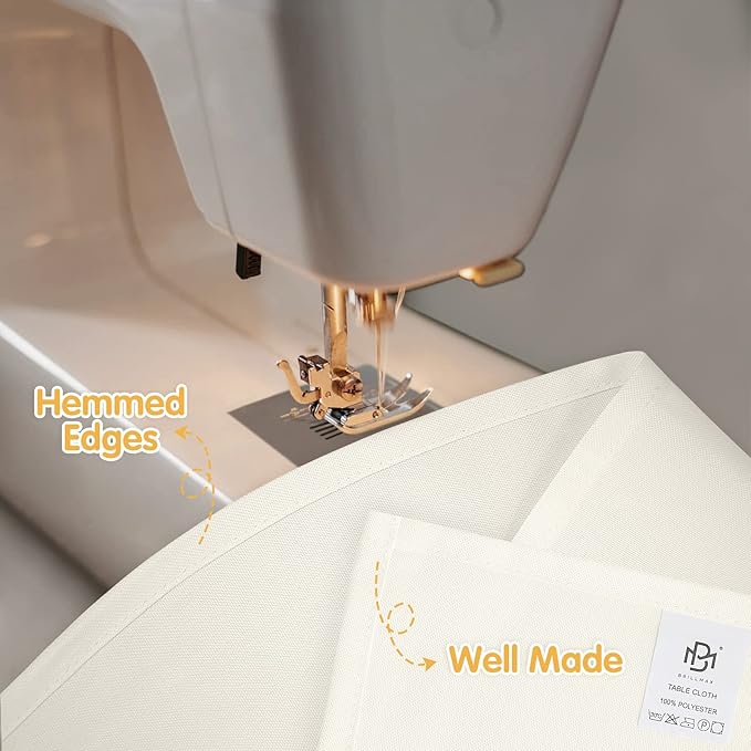 BRILLMAX 8 Pack Ivory Tablecloths 70 x 120 Inch for 6ft or 8ft Rectangle Tables - Rectangular Bulk Linen Polyester Fabric Washable Cloth Cover for Wedding Reception Banquet Birthday Party