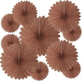 20 Pcs Deep Brown Hanging Paper Fan, Round Paper Fans Decorations Set for Weddings, Birthdays, Engagement, Bridal Shower, Baby Shower Event, Graduation, Party Supplies Decor