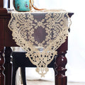 ARTABLE Rectangle Table Runner Lace Macrame Embroidered Table Runners with Exquisite Vintage Shabby Chic for Holiday Wedding Long Dinner Tables (Light Gold, 12 x 96 Inch)
