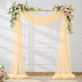 Wedding Arch Draping Fabric Backdrop 1 Panel 60" x 26Ft Champagne Drapes Curtains for Wedding Reception Sheer Tulle Backdrop Curtain for Ceremony Birthday Party Baby Shower Arbor Ceiling Decorations