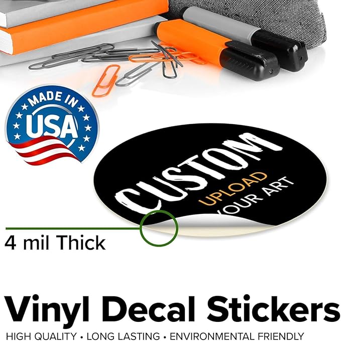 Custom Stickers for Weddings, Birthdays & Businesses - Personalized Labels with Your Logo - Waterproof, Fade and Heat Resistant - Pack of 100-1000 (Custom Image, 3 Inch)