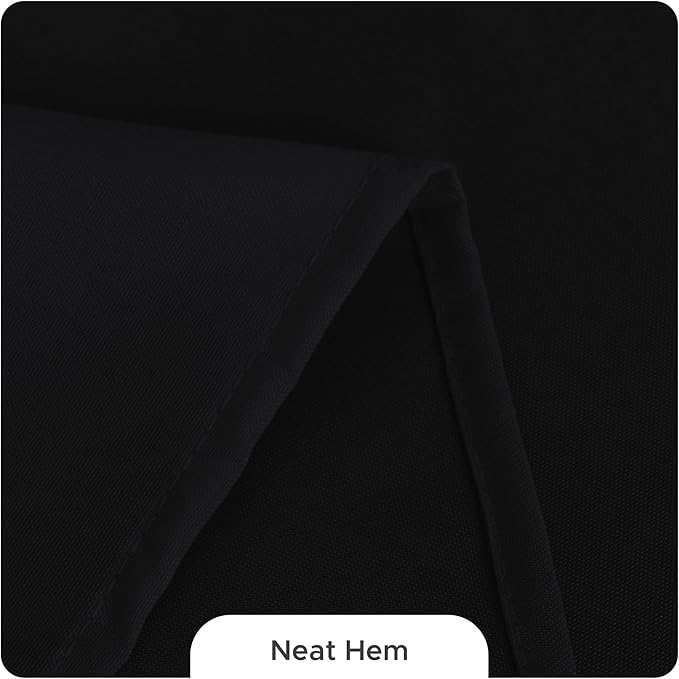 Fitable 8 Pack Rectangle Tablecloths: Stain Resistant Wrinkle Free Fabric Table Clothes, Washable Reusable Polyester Table Covers for Wedding Party Birthday Banquet Reception(Black, 90x132 Inch)