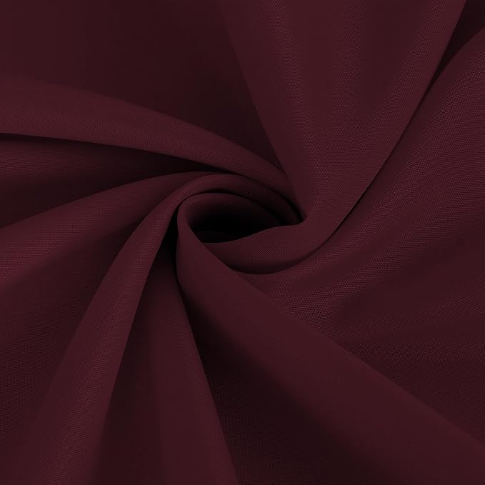 Fitable 6 Pack Burgundy Round Tablecloths - 120 Inches in Diameter - Stain Resistant and Washable Table Clothes, Polyester Fabric Table Covers for Wedding, Party, Banquet, Formal Events