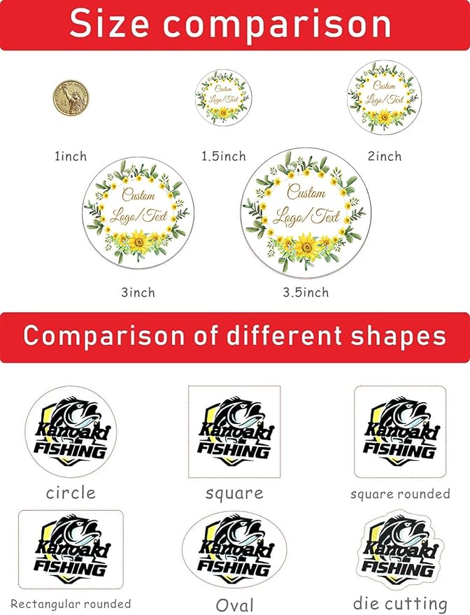 Custom Stickers for Weddings, Birthdays & Businesses - Personalized Labels with Your Logo - Waterproof, Fade and Heat Resistant - Pack of 100-1000 (Wreath G, 4 Inch)