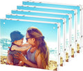 HELPLEX 5 Pack 8.5x11 Acrylic Picture Frames, 24mm Thicker Frameless Clear Frame Double Sided Magnetic Frame, Free Standing Desktop Display Stand