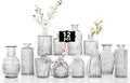 12pcs Mini Bud Vases As Wedding Centerpieces for Tables,Clear Bud Vases for Flowers,Small Flower Vases Suitable for Birthday Party,Anniversary,Wedding Reception,Baby Shower (Clear)