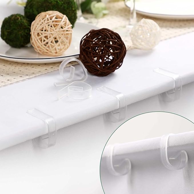 Eccliy 150 Pieces Transparent Clear Tablecloth Clips Plastic Table Cloth Clips Windproof Table Cover Holder Clamps Tablecloth Cloth Holder for Christmas Wedding Party Indoor Outdoor Camping Picnic