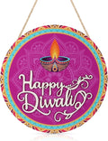 CHDITB Happy Diwali Decoration 3D Front Door Sign(12”x12”), Indian Festival of Lights Wall Hanging with Rangoli Diyas, Deepavali Themed Door Hanger for Front Door Porch Home Office Party
