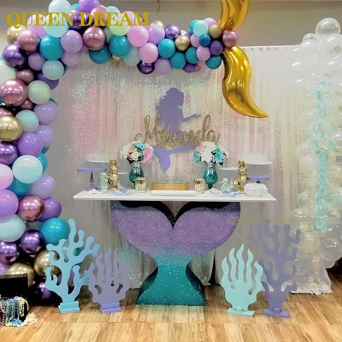 White Iridescent Sequin Curtains 10ftx10ft Photo Booths Backdrop for Birthdays Mermaid Party Wall Decorations