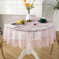 Jeloris Round Lace Tablecloth with Elegant Scalloped Bottom for Any Special Event Such as Wedding, Birthday Party, Baby Shower, Anniversary (70 inch, Style 2)