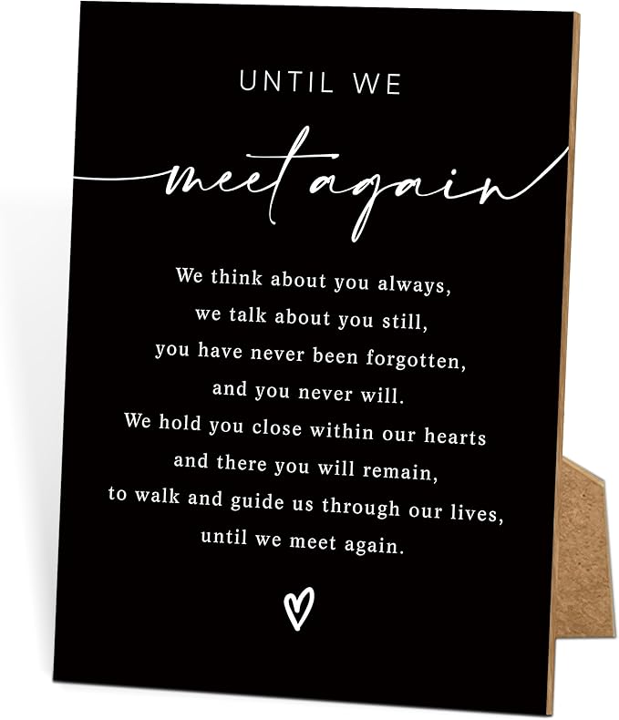 Until We Meet Again, Wedding Memorial Sign, 8x11 Black Minimalist Style Memorial Table Sign