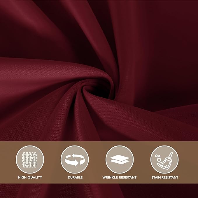 sancua Small Square Tablecloths 36x36 Inch - Burgundy Table Cloth for Square or Round Tables, Washable Polyester Fabric Table Cover for Christmas Nightstand End Bedside Tables