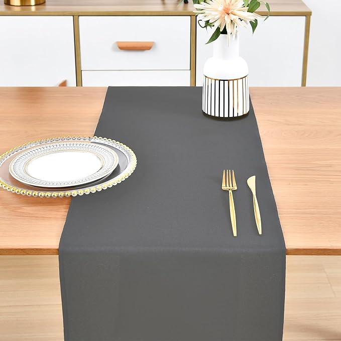 Farmhouse Grey Table Runner Dining Table Runners 90 Inches Long Coffee Table Runner for Dresser Living Room Bedroom Holiday Party Banquet 12X90 Inch