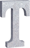 TONIFUL 8 Inch Silver Glitter Letter T Table Centerpiece A-Z Silver Birthday Party Decorations,Silver Alphabet T for Birthday,Chrismas,Graduation,Bridal Shower,Wedding,Anniversary Party Supplies