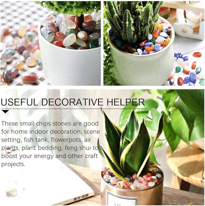Hilitchi Glass Stones Non-Toxic Beautiful Smooth Vibrant Colors Vase Filler, Table Scatter, Aquarium Fillers, Gems Displaying, Gem Glass Confetti [Amber Stone Aprox. 1lb(455g)/Bag]