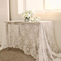 Lace Tablecloth White Wedding Tablecloths 60x120 Inch Vintage Rustic Farmhouse Table Fabric for Romantic Wedding Table Decorations