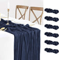 6 Pack Navy Blue Cheesecloth Table Runner Summer 10FT Sheer Navy Cheese Cloth Table Runners Boho Gauze 120 Inches Summer Table Decorations for Wedding Bridal Baby Shower Tea Party Decor