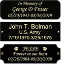 3" W x 1" H Personalized Custom Engraved Solid Brass Plate Frame Name Label Art Tag for Frames with Adhesive Backing or Screws Black