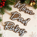 4Pcs Personalized Christmas Stocking Name Tags Custom Wooden Stocking Name Tag Customized Letters Tags Custom Xmas Stockings Hanging Tag Gifts for Christmas Stockings