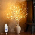 Lighted Artificial Birch Branch Tree Fairy Lights Holiday Decor,3PK 19.7in 48 LED;USB Powered,Warm White Branch with Lights for Christmas Holiday Wedding Party Decoration,Timer