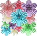 BestoFun 12 PCS Paper Flowers Fans Pastel Party Decorations Paper Flowers Decorations for Wall Girl Groovy Birthday Baby Shower Wedding Bachelorette Room Hanging Décor