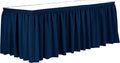 Ultimate Textile Pleat Polyester Fabric Table Skirt - Machine Washable Flame Resistant with Clips for Events, Weddings & Trade Shows, Cut & Sewn in Paterson, NJ - Royal, 21' Shirred Pleat