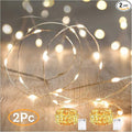 ANJAYLIA 2 Pack Fairy Lights 16.4ft 50 LED String Lights Battery Operated Mini Firefly Starry Lights for Wedding, Bedroom, Party, Christmas, Warm White