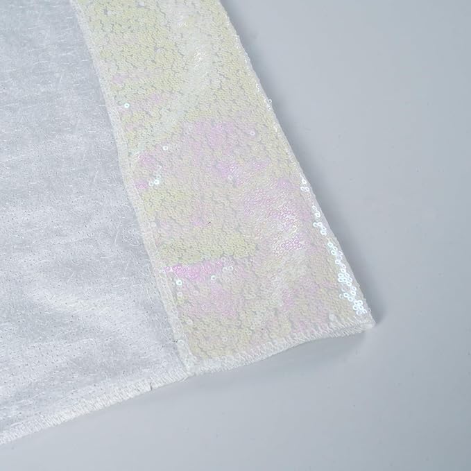 SquarePie Sequin Backdrop Non-Transparent Background Sparkly Curtain for Wedding Party 10FT x 10FT Iridescent