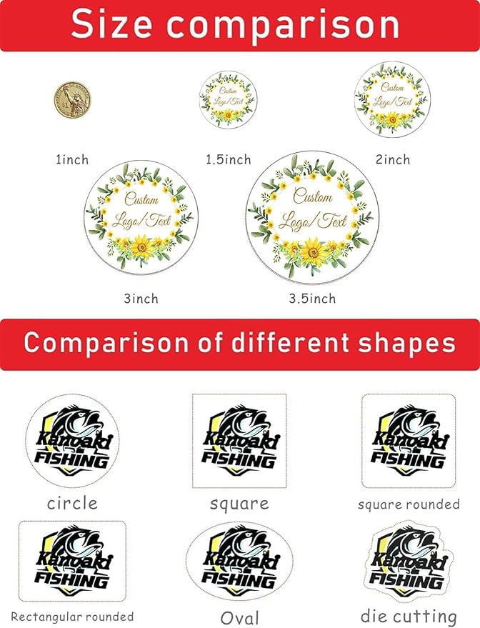 Custom Stickers for Weddings, Birthdays & Businesses - Personalized Labels with Your Logo - Waterproof, Fade and Heat Resistant - Pack of 100-1000 (Wreath O, 4 Inch)