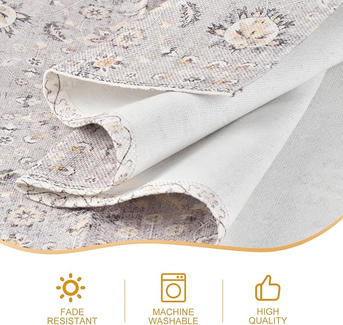 Snycler Table Runner Boho Table Runners Vintage Elegant Farmhouse Table Center Linen Decor for Home Dining Party Entrance (13x108 Inch) Gray