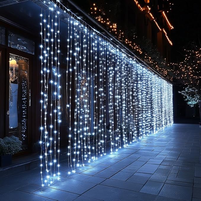 Fairy Curtain Lights, 300 LED Upgraded Tangle-Free Hanging Lights with Remote, USB Plug in String Lights for Bedroom Wall Window Wedding Party Xmas Home Décor - 9.8 x 9.8 Ft, Cool White