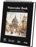 Watercolor Sketchbook 10"x12", 32 Sheets (64 Pages) Water Color Paper, 140lb/300gsm Watercolor Paper, Spiral Hardcover Watercolor Notebook for Painting, Water Color Sketch Books for Teens & Adults.