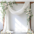 Socomi Wedding Arch Draping Fabric 2 Panels 29" x 19Ft Ivory Sheer Chiffon Curtain Drapes 6 Yards for Wedding Ceremony Birthday Party Decoration