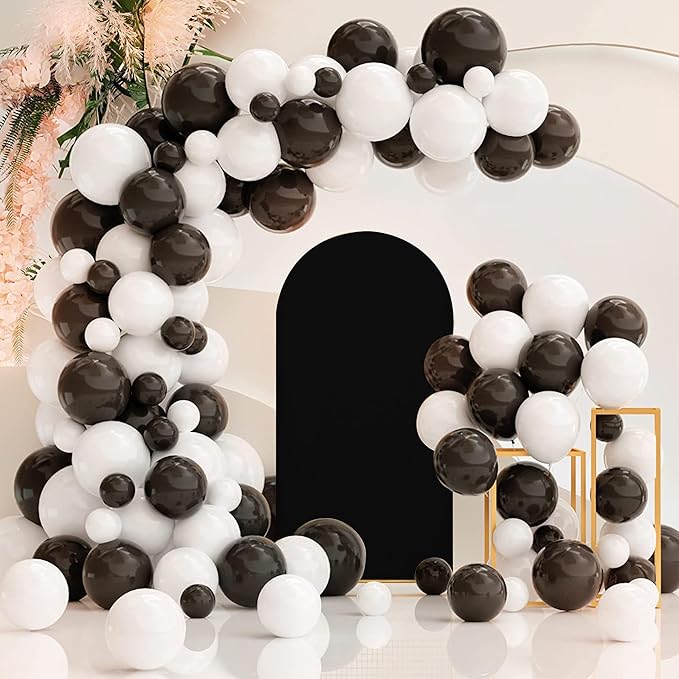Wedding Arch Covers Arch Backdrop Cover Arch Stand Covers 7.2FT 6.6FT 6FT Set of 3 Arch Cover Spandex Fabric Stretchy Backdrop for Wedding Birthday Party Decoration Baby Shower (Black, Cover Only)